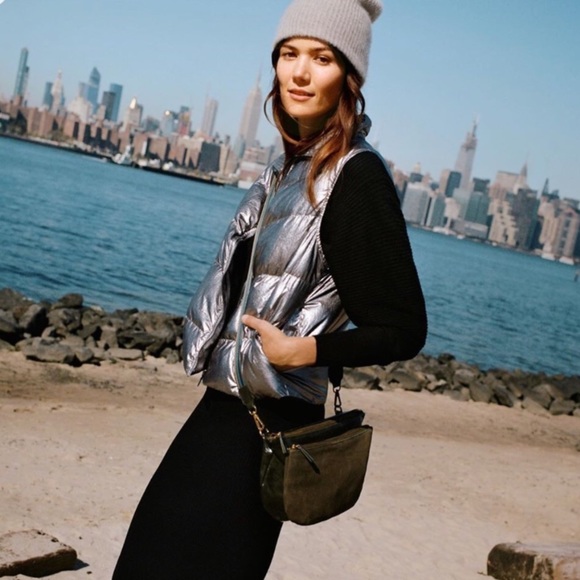 Daily Practice by Anthropologie Silver Metallic Puffer Vest - Picture 5 of 16